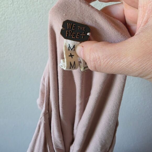 Free People We The Free Love Me Faux Wrap Tan Top Medium - Picture 4 of 8